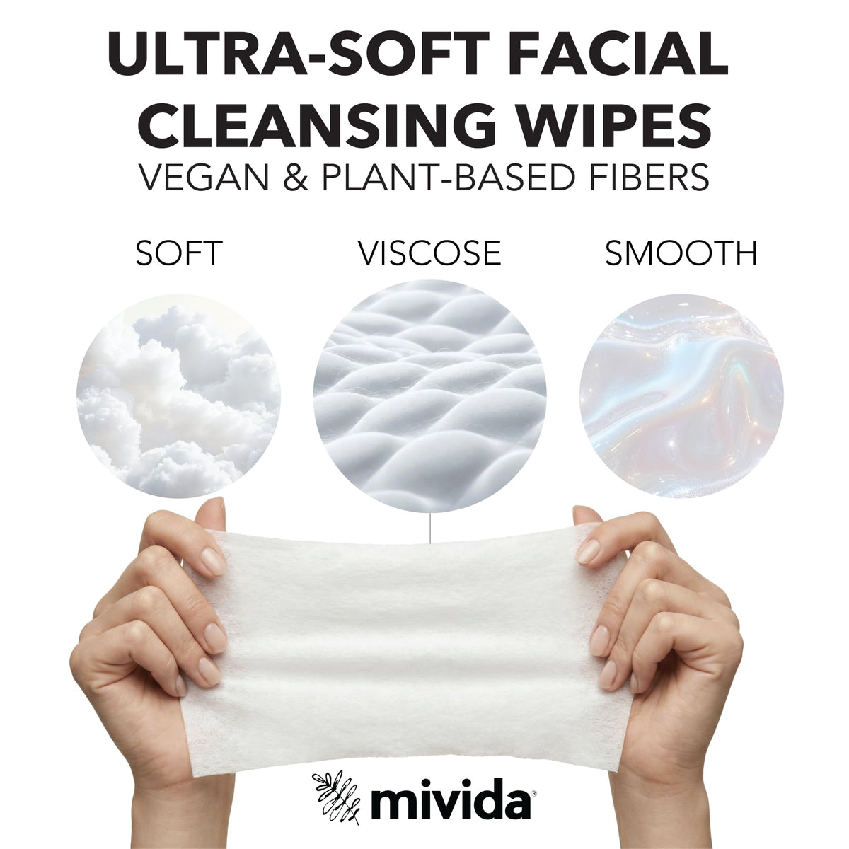 mivida Professional Makeup Remover Wipes Bulk Case | 500 Wipes (10 Packs x 50) | HRIPT Dermatologist Tested | Fragrance Free | For Salons, Spas, Clinics, Hotels & Makeup Artists