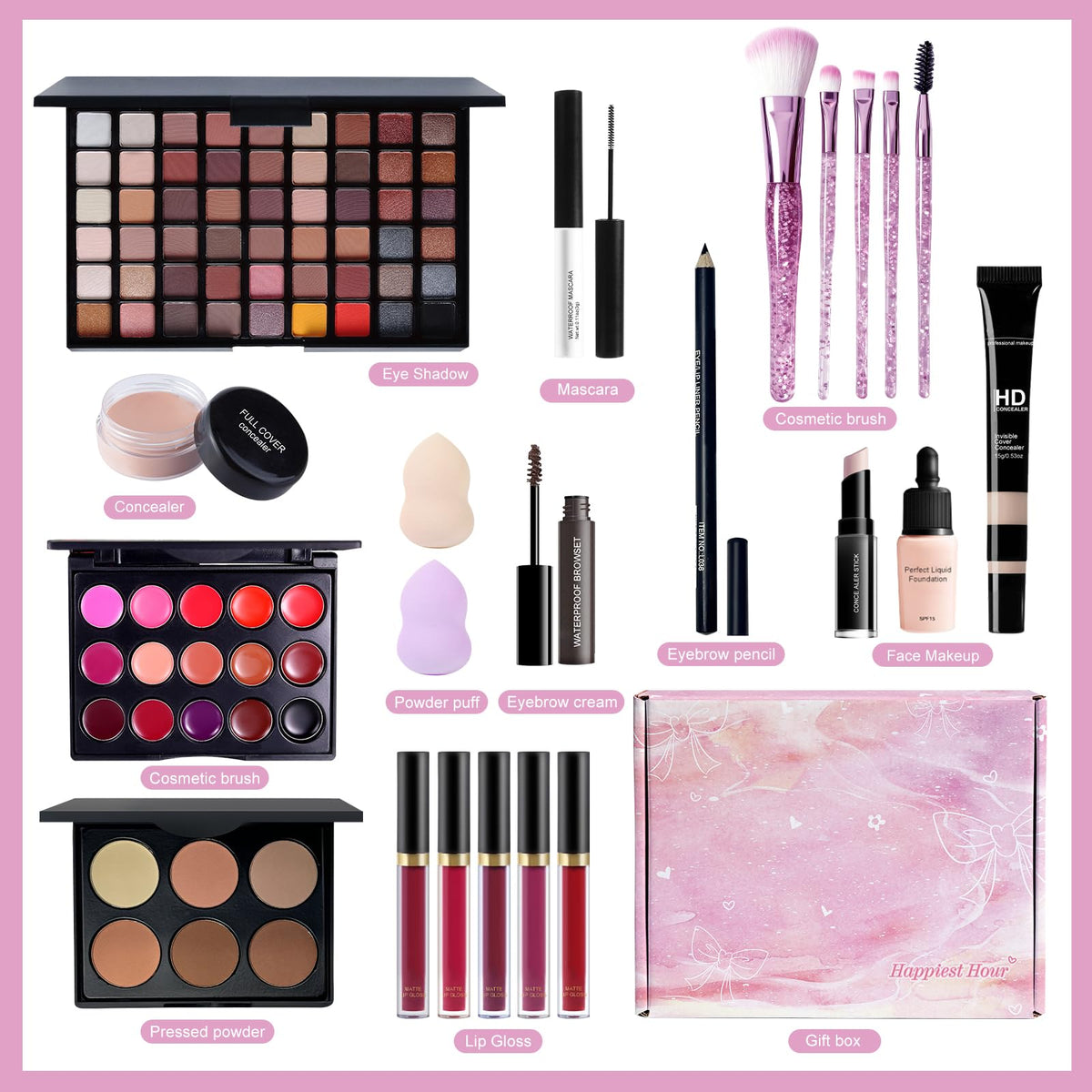 Makeup Set Full Kit for Women Teens Girls,makeup kit for teens,Beginner Make up Sets,Travel Friendly Makeup Gift Set,makeup kits for women,All in One Make up Kit