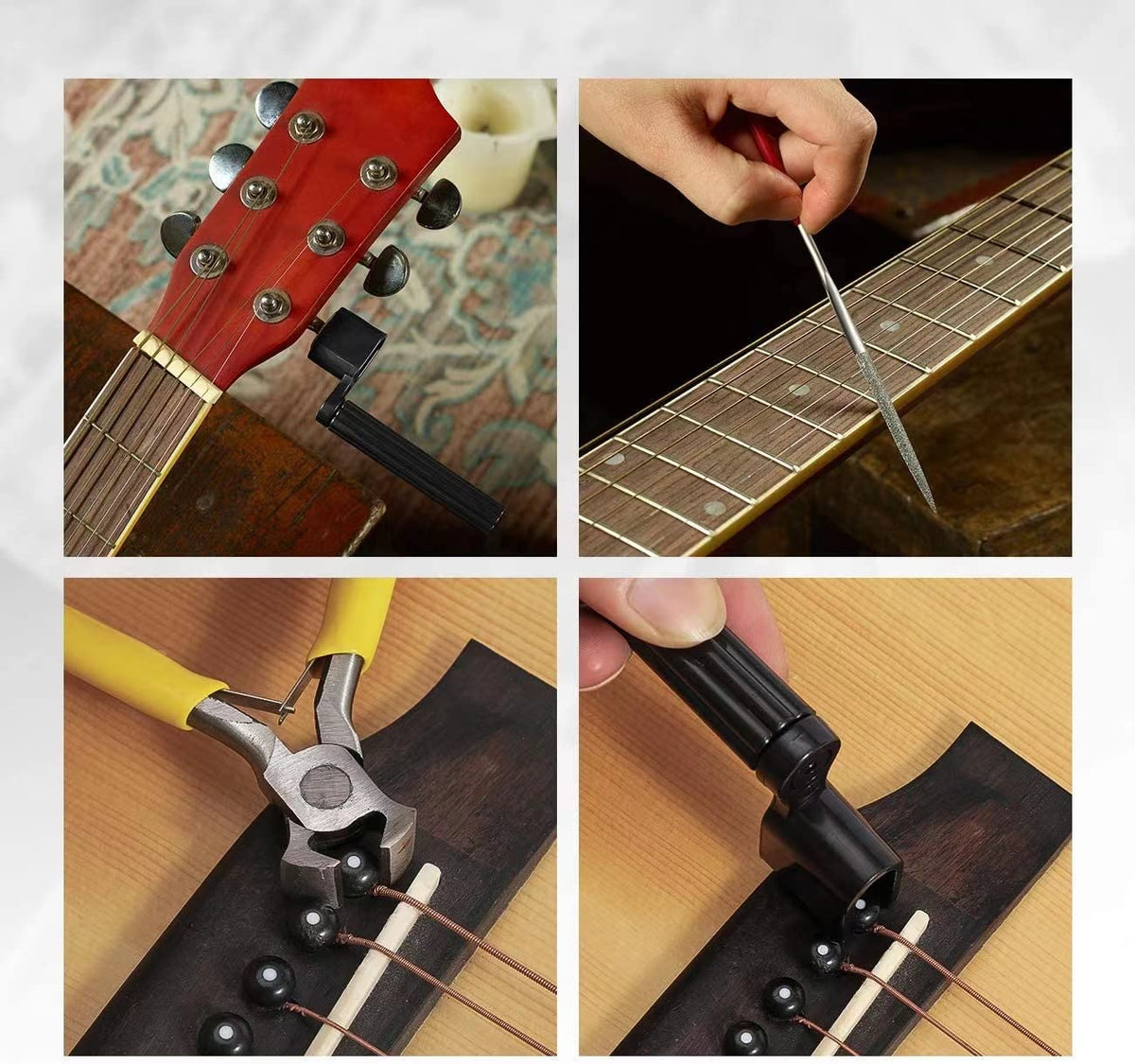 77 Pcs Guitar Maintenance Kit Repair Tool Setup with Carry Bag Large For Acoustic Guitar Electric guitar Ukulele Bass Banjo, String Instrument