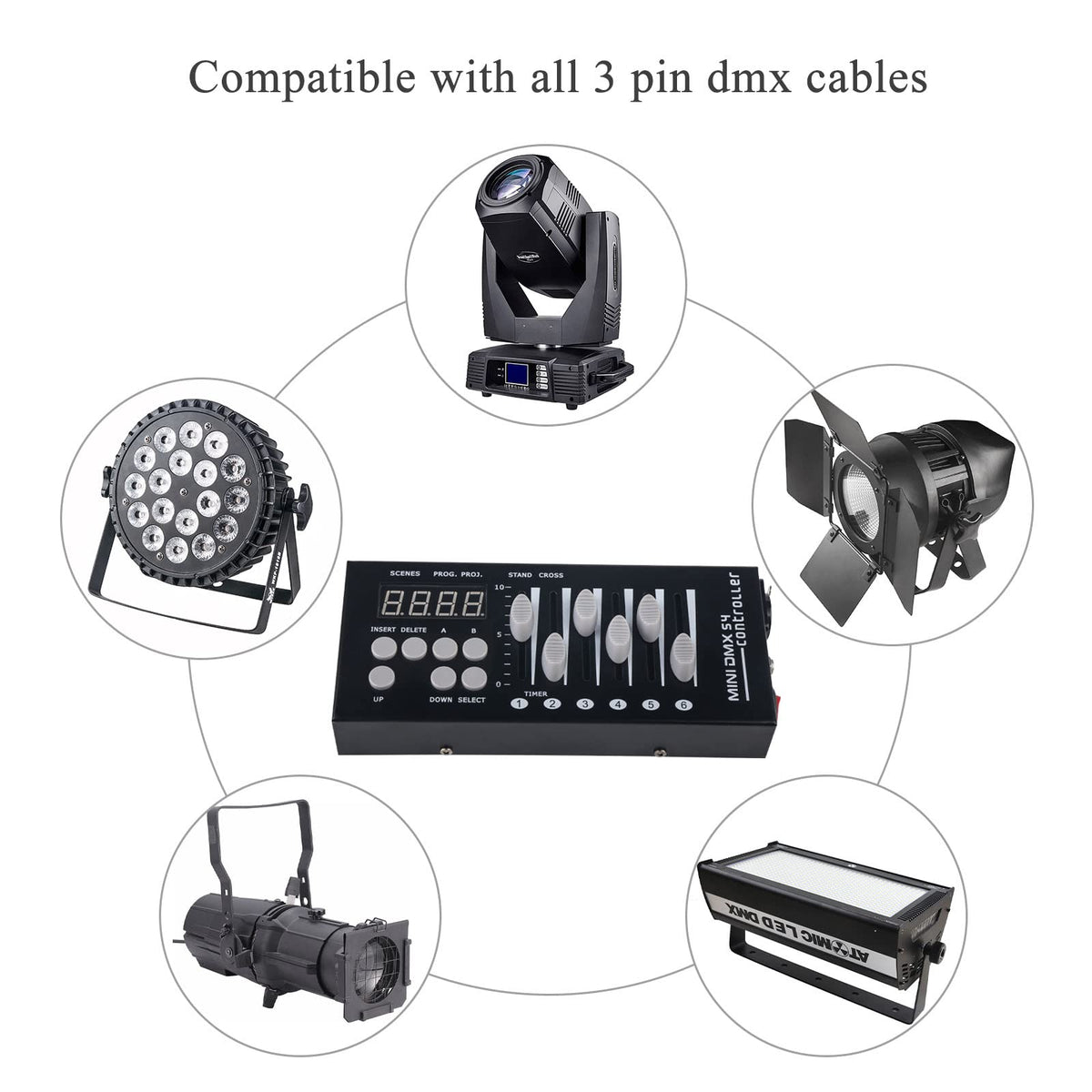 DMX Controller 54 Channel Mini DMX 512 Controller for DJ, Stage & LED Lights