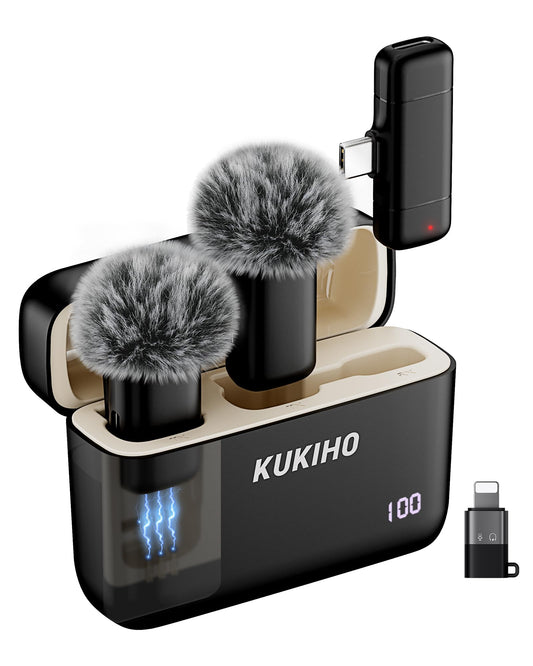 KUKIHO Wireless Dual Lavalier Microphone