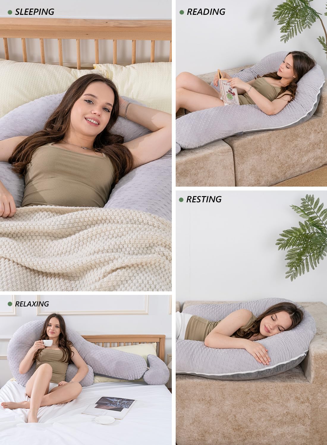 Meiz Question Mark Body Pillow for Adults & Couples, Dual-Sided Velvet Long Bolster Pillow with Detachable Heart Cushion for Hugging, Full Body Support Pillow for Side Sleepers & Back Support