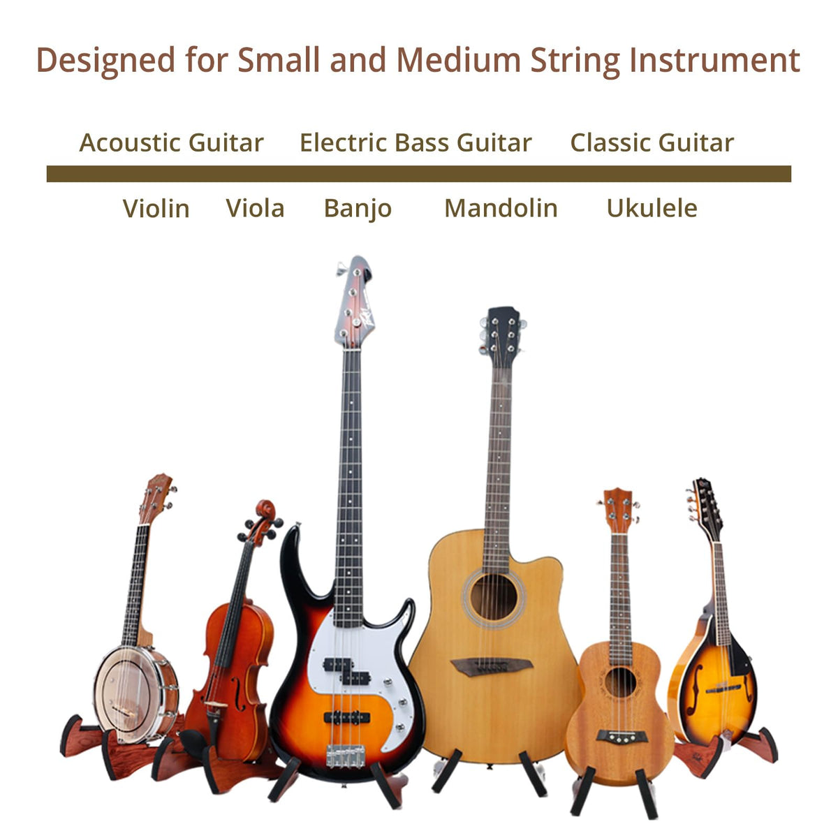 Guitar Stand, Acoustic Guitar Stand with Padded Foam, Classical Electric Guitar Stand,Folding Bass Guitar Display Stand Travel Guitar Stand, Compatible with Mandolin, Bass, Banjo, Ukulele,Rabbit-Shape Patented (Zebra)