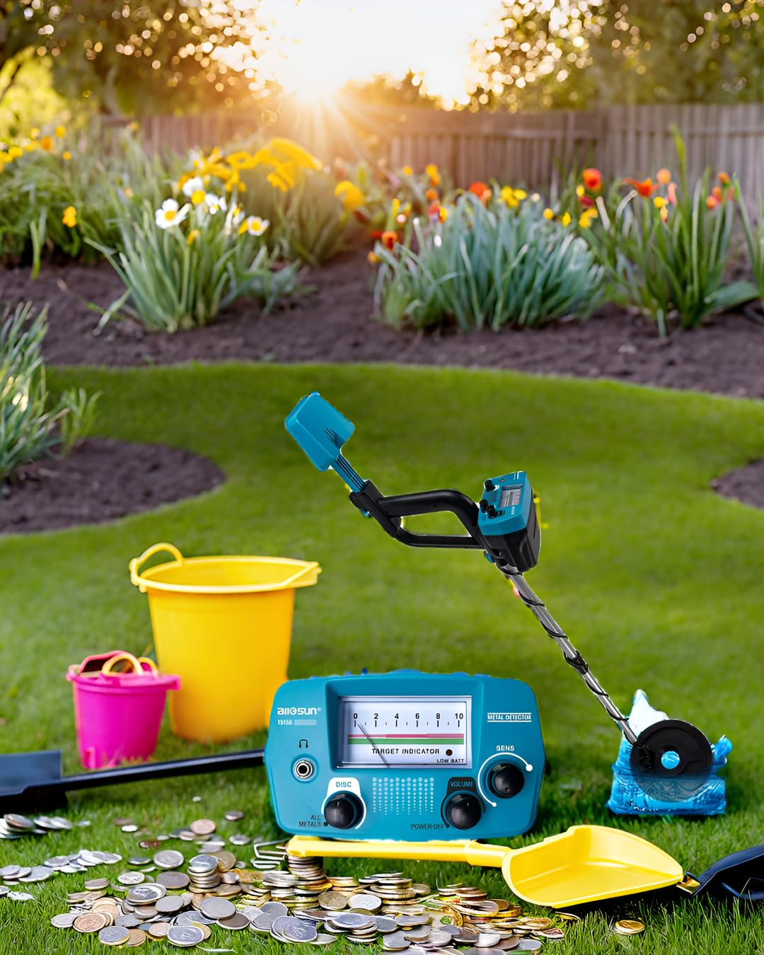 allsun Metal Detector for Adults, Treasure Finder with DISC Mode