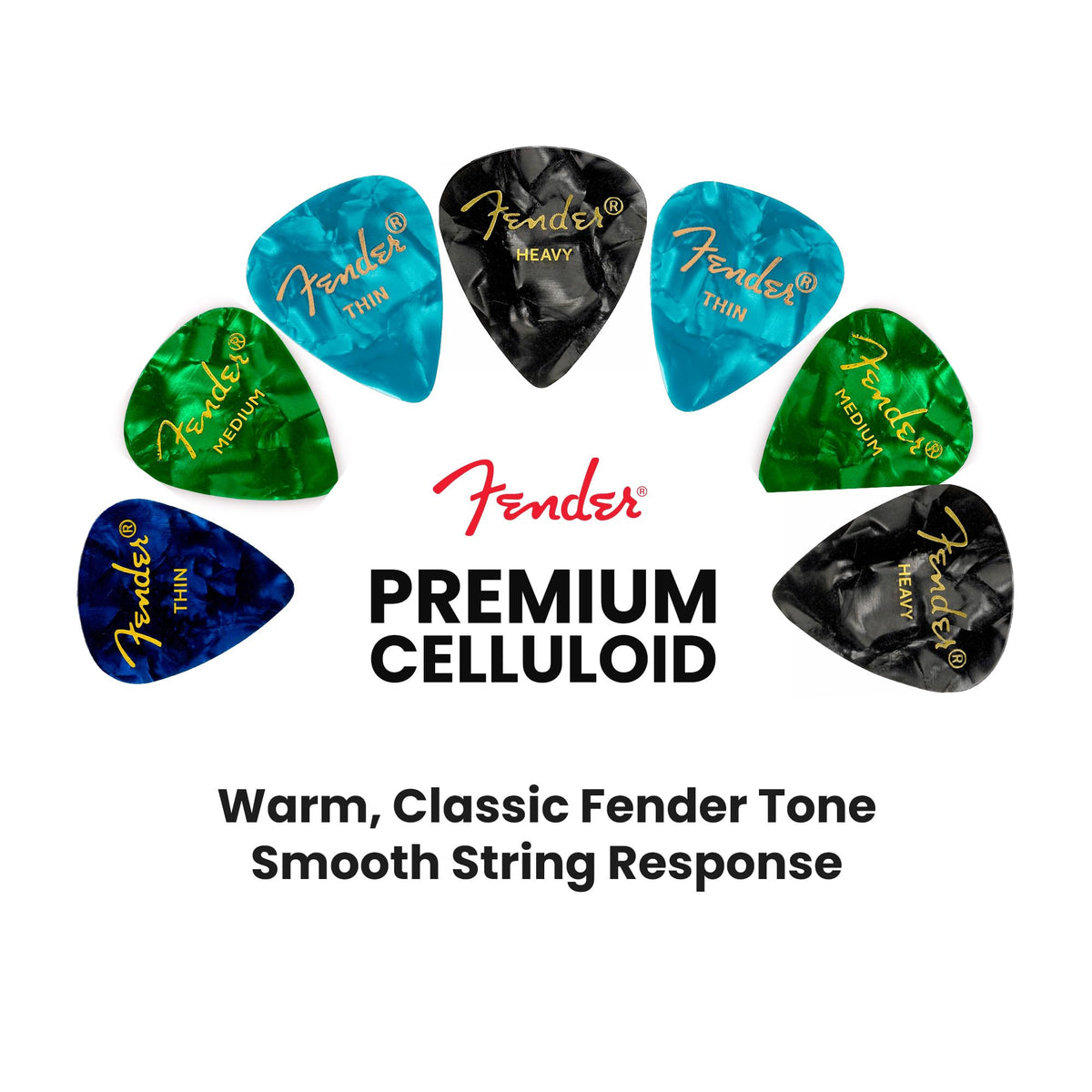 Fender Premium Picks Sampler - 12 Pack Includes Thin, Medium & Heavy Gauges (Austin Bazaar Exclusive)