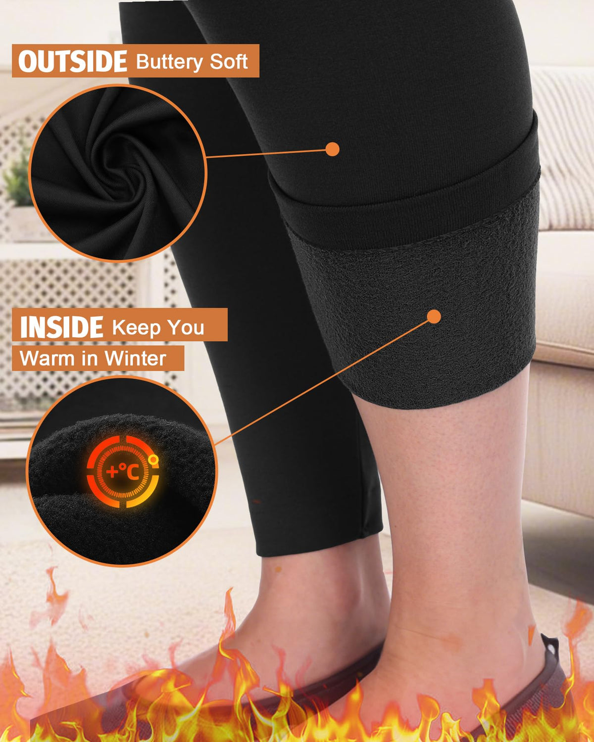 Diu Life 3 Pack Plus Size Fleece Lined Leggings for Women Stretchy 1X-4X Winter Warm Tummy Control Thermal Workout Yoga Pants