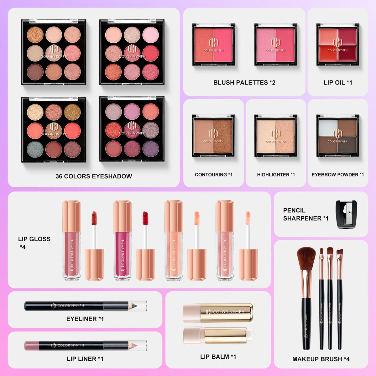 Color Nymph Makeup Kit for Teen Girls, Makeup Sets for Beginners
