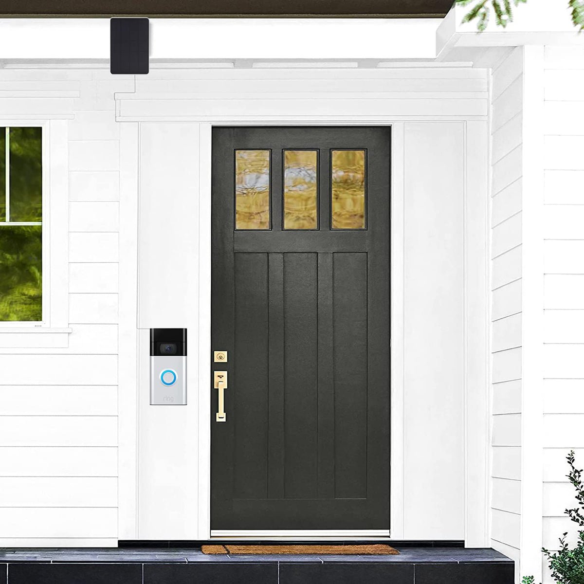 5W Solar Charge Compatible with Ring for Video Doorbell (2nd Generation - 2020 Release) （White）