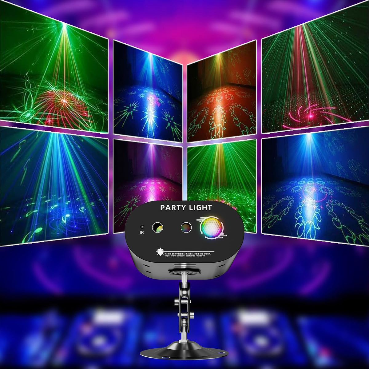 Yiixuyo - DJ Disco Ball Party Lights with Sound-Activated Remote