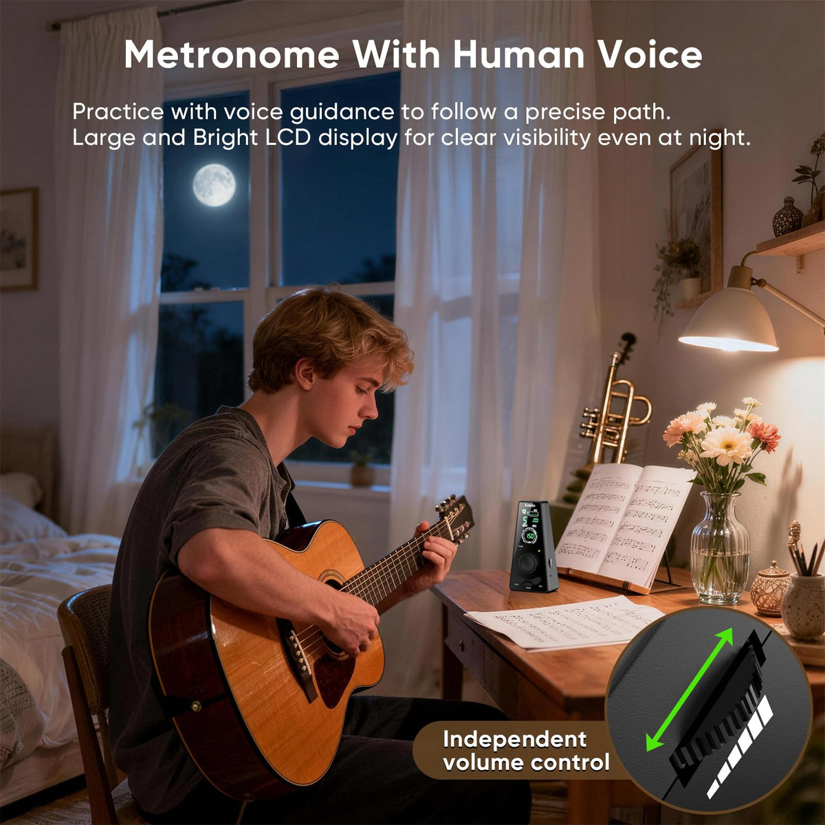 Ueteto Digital Metronome for Piano/Guitar/Drum