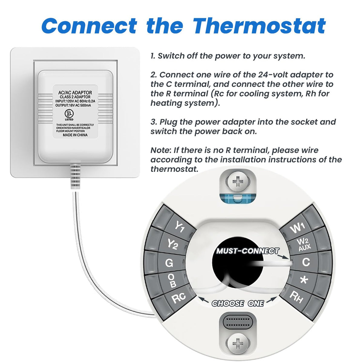 26ft 24V 500mA Doorbell Transformer Compatible with All Ring Versions, Nest, Arlo, Amcrest, Logitech, Wyze, Eufy Doorbells, Thermostats C Wire for Nest, Honeywell, Ecobee, Sensi (UL Certified)