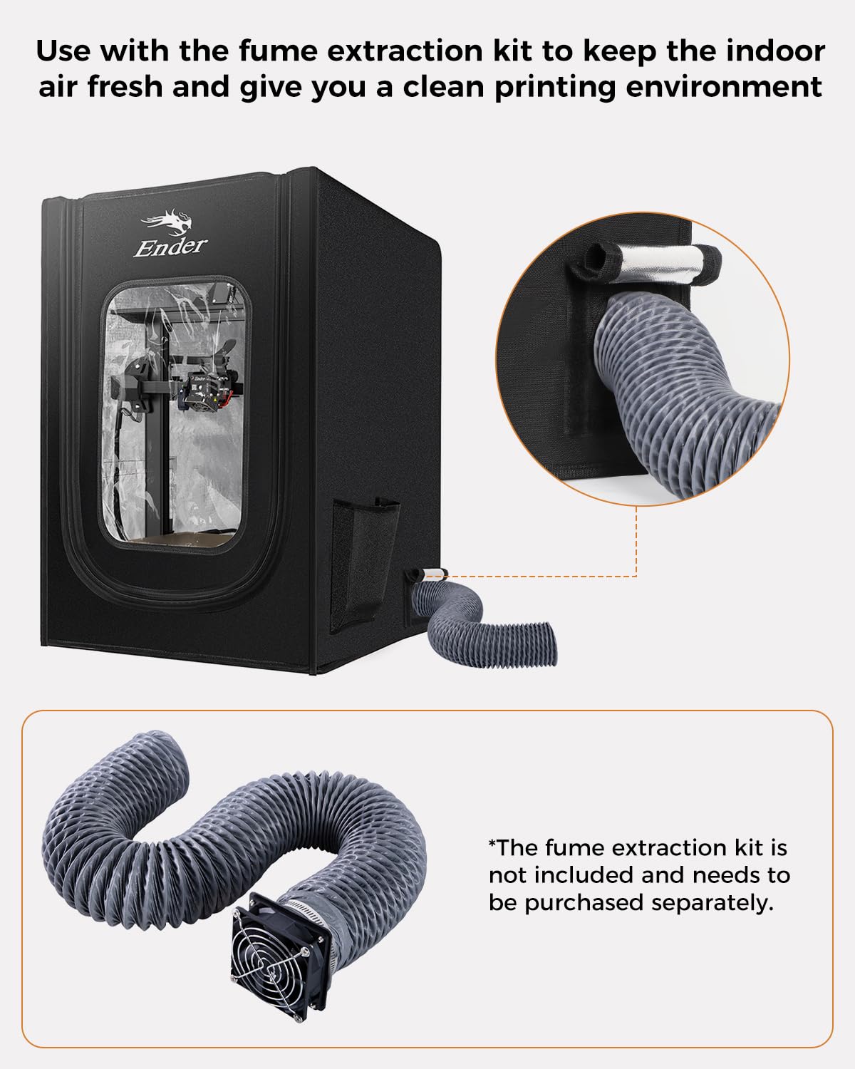 Creality Official 3D Printer Enclosure with Fan Interface Fireproof Dustproof Constant Temperature Dust Cover 480 * 600 * 720mm for Ender 3 V3 SE/KE/Ender 3/Ender 3 Pro/Ender 3V2/Ender 3S1/Neo（no Fan