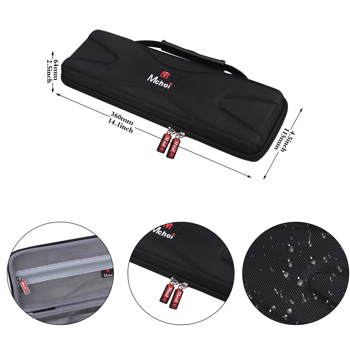 Mchoi Hard Portable Case Compatible with Hercules DJControl Starlight Pocket USB DJ Controller,Case Only (Black)