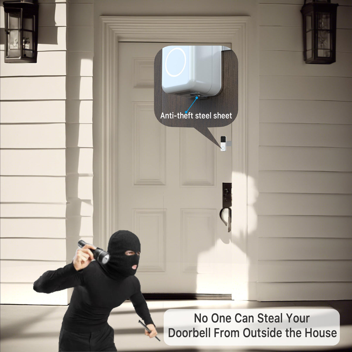 VMEI Anti-Theft Door Mount Compatible with Wyze Video Doorbell Pro, Made of Hard Stainless Steel and Aluminum Alloy, Real Anti-Theft, No Drill, Not Block Night Sensor (Silver)
