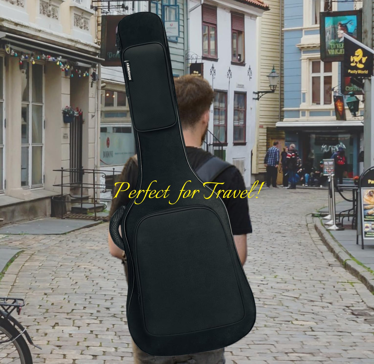 MOHUNFEY 39 inch Electric Guitar Bag Gig Bag 0.57 inch Padding Sponge 600D Ripstop Waterproof Backpack Padded Dustproof Soft Soft Guitar Case Black