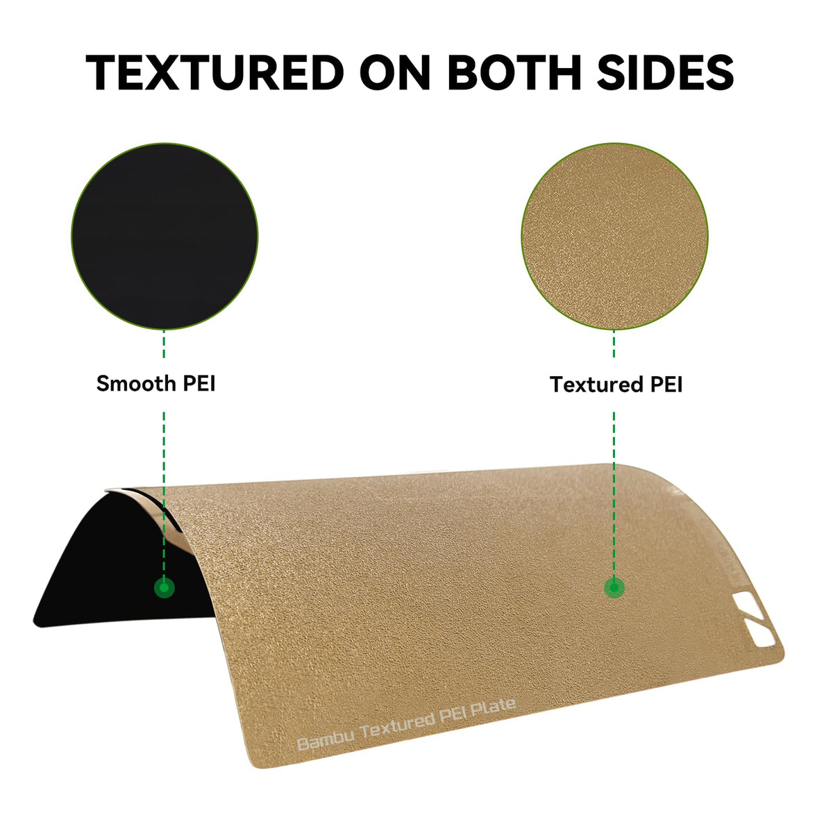 COMTREE Bamboo Original Dual-Sided Textured/Smooth PEI Build Plate for Bambu Lab X1C/X1/X1E/ P1P/P1S/A1 3D Printer, Double Sided PEI Spring Sheel Print Bed Removable Surface Platform 257x257mm