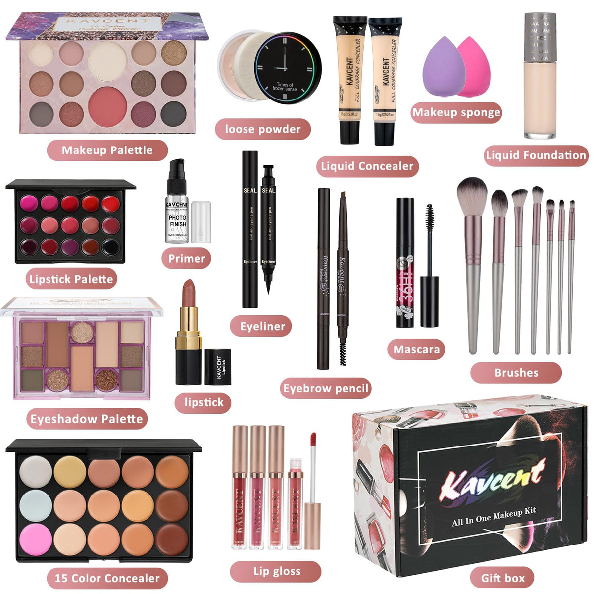 Makeup Kit for Women full Kit Makeup Set for Teens Makeup Kits for Teen Girls Teenagers Eyeshadow Palette Makeup Gift Set for Teens Women