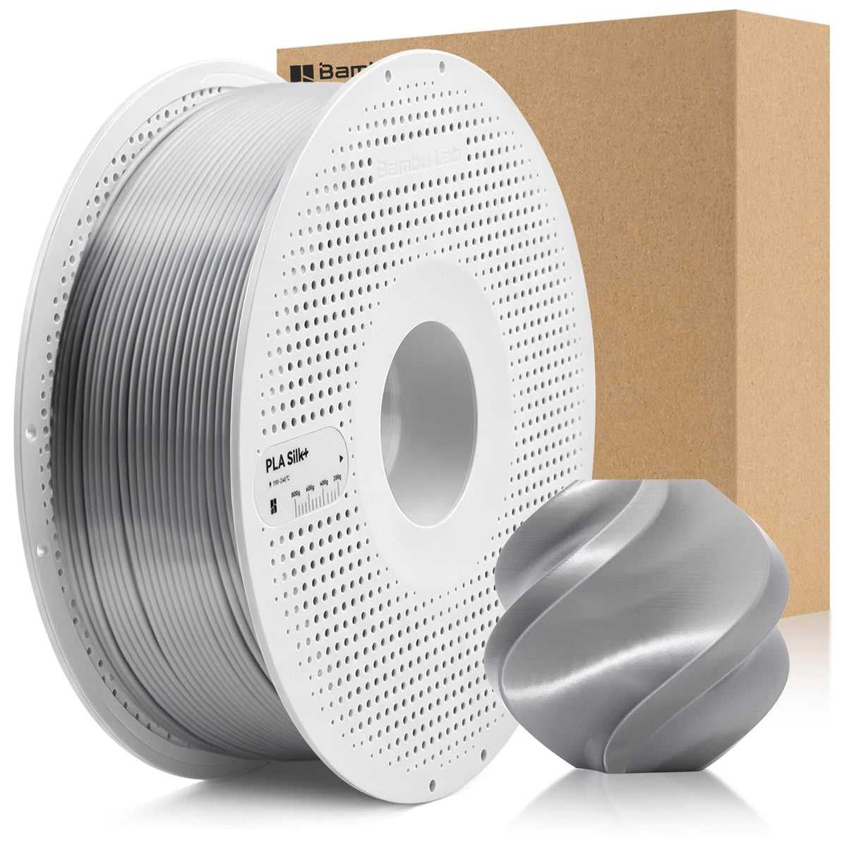 ENOMAKER PLA Silk+ 3D Printer Filament Silver 13109 1.75mm for Bambu