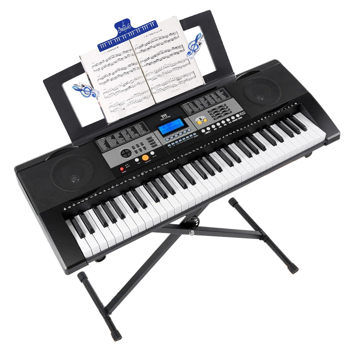 Konper Original Large Music Stand. Compatible with Yamaha PSR/YPT/KB/P/DGX Series Keyboard Music Score Stand, Keyboard Sheet Music Stand with 4 Music Book Clip