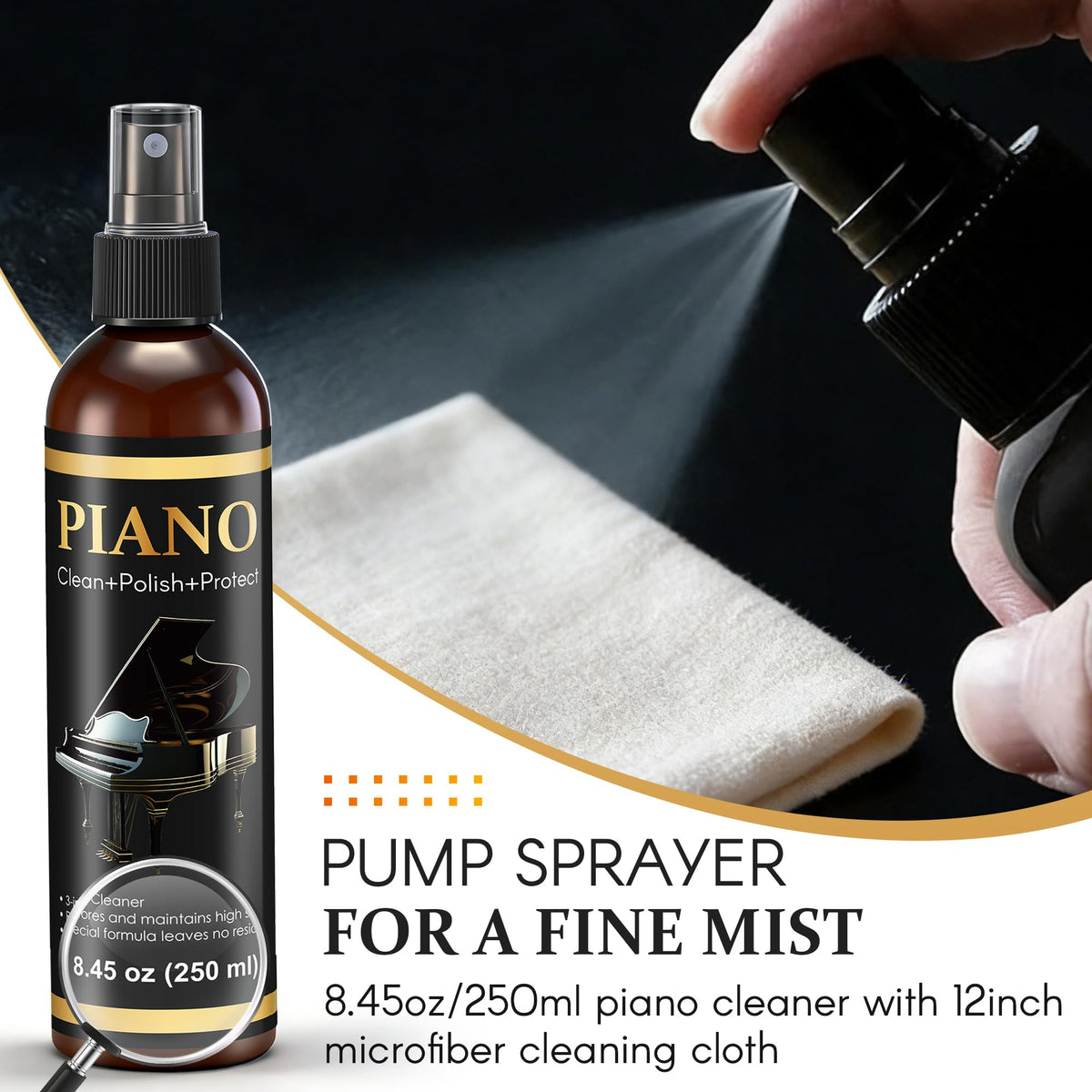 HappyAlley 8.45 oz Piano Cleaner Polish Kit for High Gloss Finishes