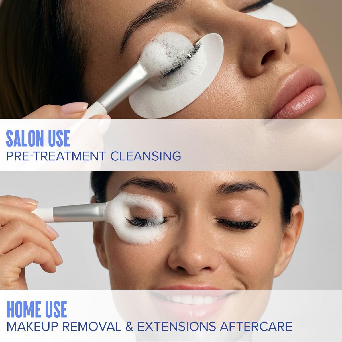 STACY LASH Eyelash Extension Shampoo + Brush / 1.69 fl.oz / 50ml / Korean Makeup Remover/Eyelid Foaming Cleanser/Wash for Extensions & Natural Lashes/Supplies for Professional & Home Use