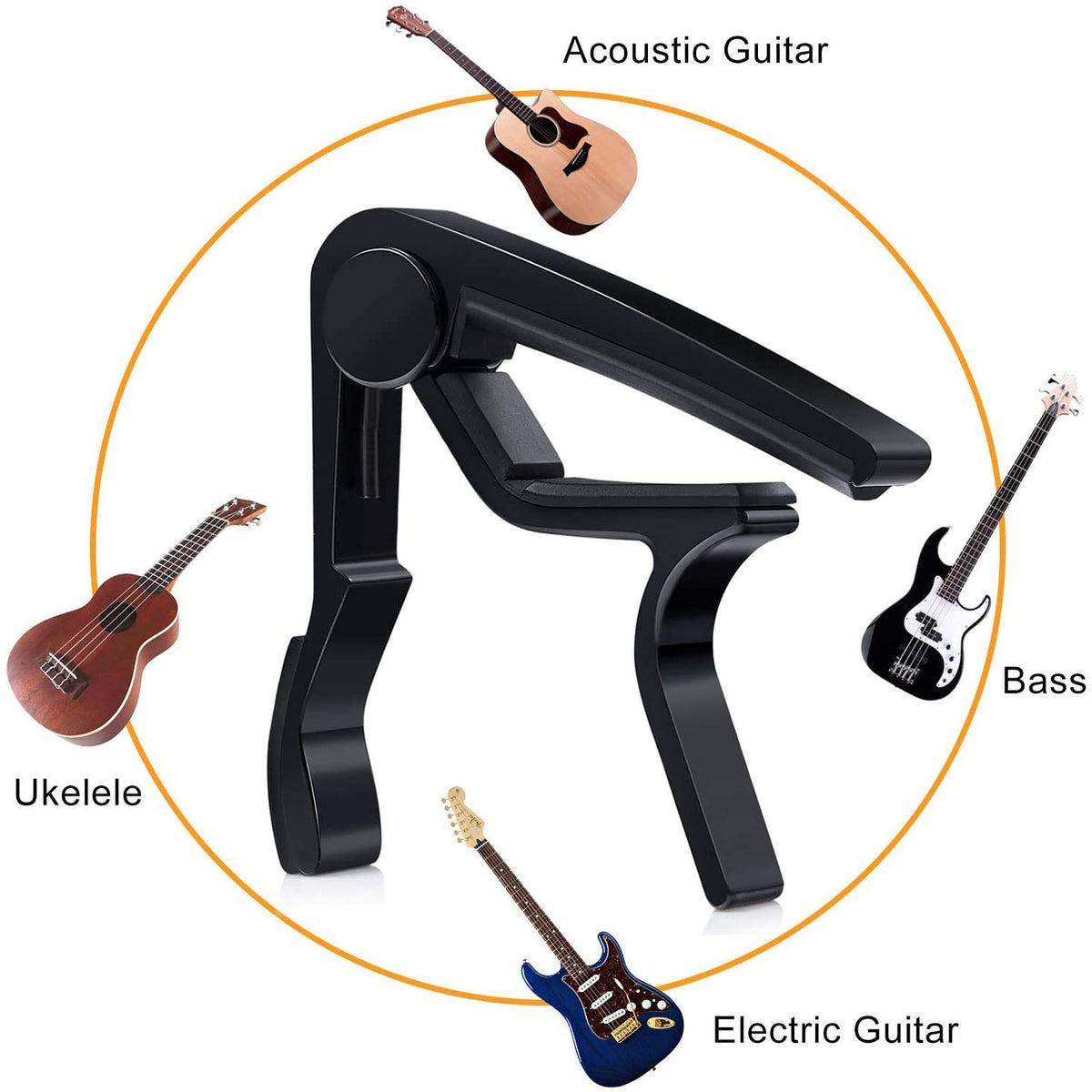 Guitar Accessories Kit Including Guitar Strings,Tuner,Guitar Capo, Restring Tool,Pick Holder,Bridge Pins,Finger Picks,Guitar Nuts and Saddles