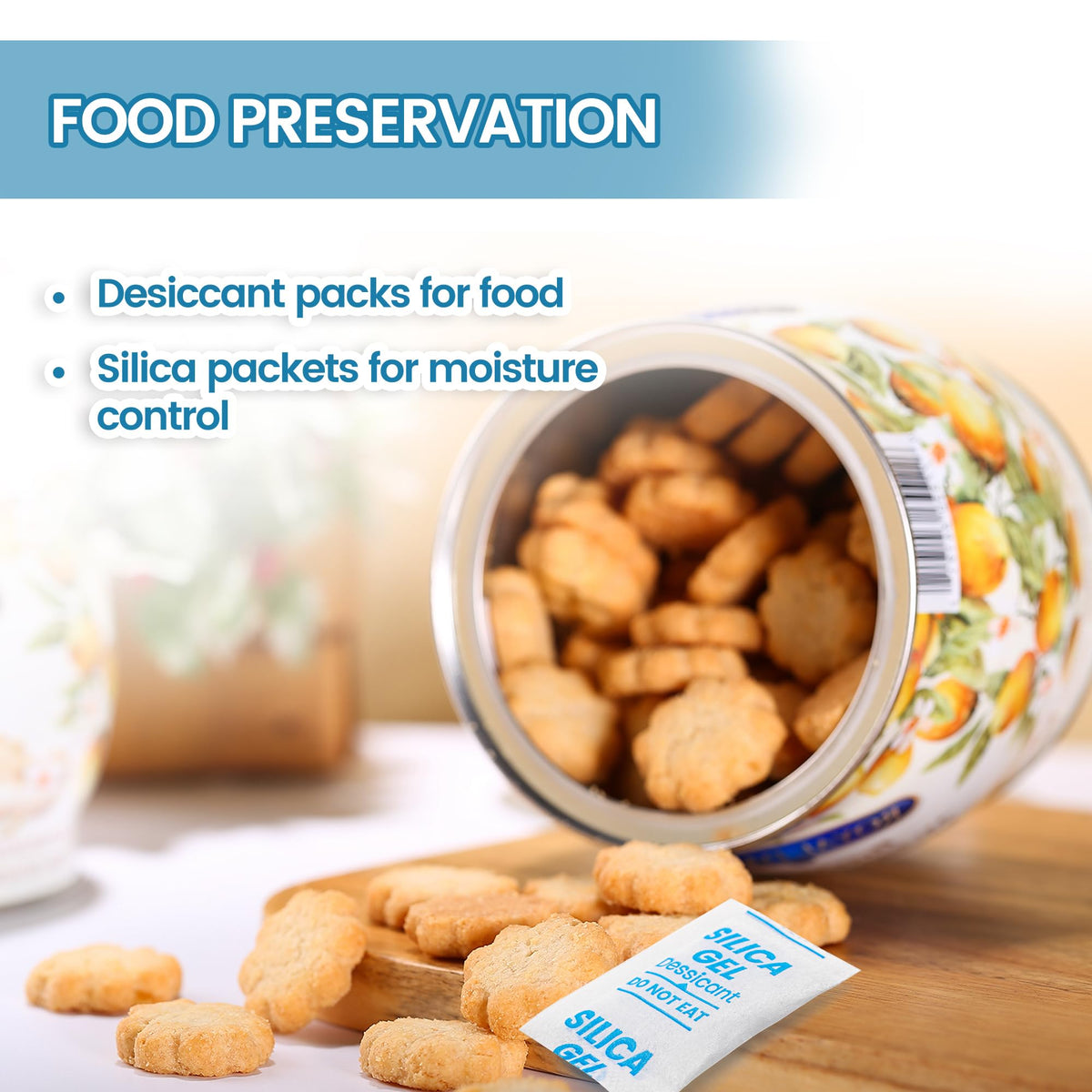 100PCS 5g Silica Gel Packets, Moisture Absorbers Desiccant Packs for Storage, Clothes, Shoes, Electronics, 3D Printer Filament, Jewelry, Spices, Safes, Tools