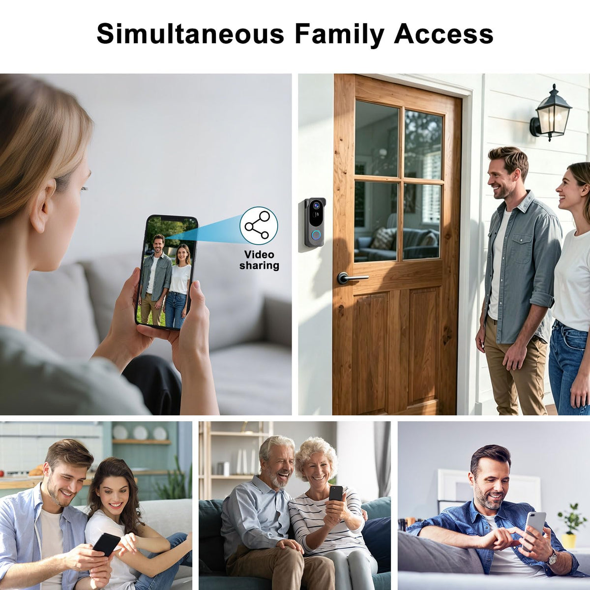 Doorbell Camera Wireless No subscription Required, 2K HD Battery Powered Smart Video Doorbell with Chime, Wide Angle, Motion Alerts&Two‑Way Talk, Night Vision, Compatible with Alexa ,2.4G WIFI Only