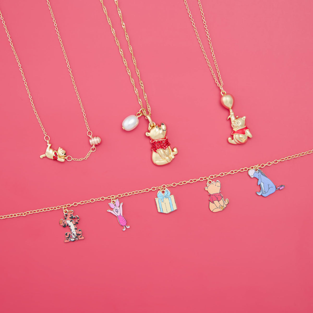 Disney Winnie the Pooh Balloon Necklace, 14K Gold- 16 Length + Extender