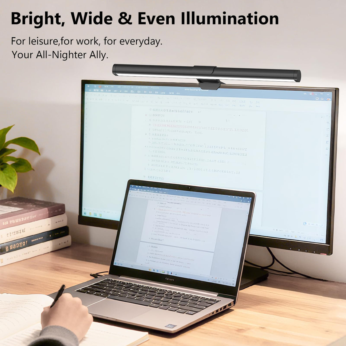 Samphon Monitor Light Bar, Eye-Care USB Reading Mnitor lamp, 11.8'' LED Computer Lights with Ultrawide Lighting, 3 Color Temperature Dimmable Desk Light for Home Office Gaming