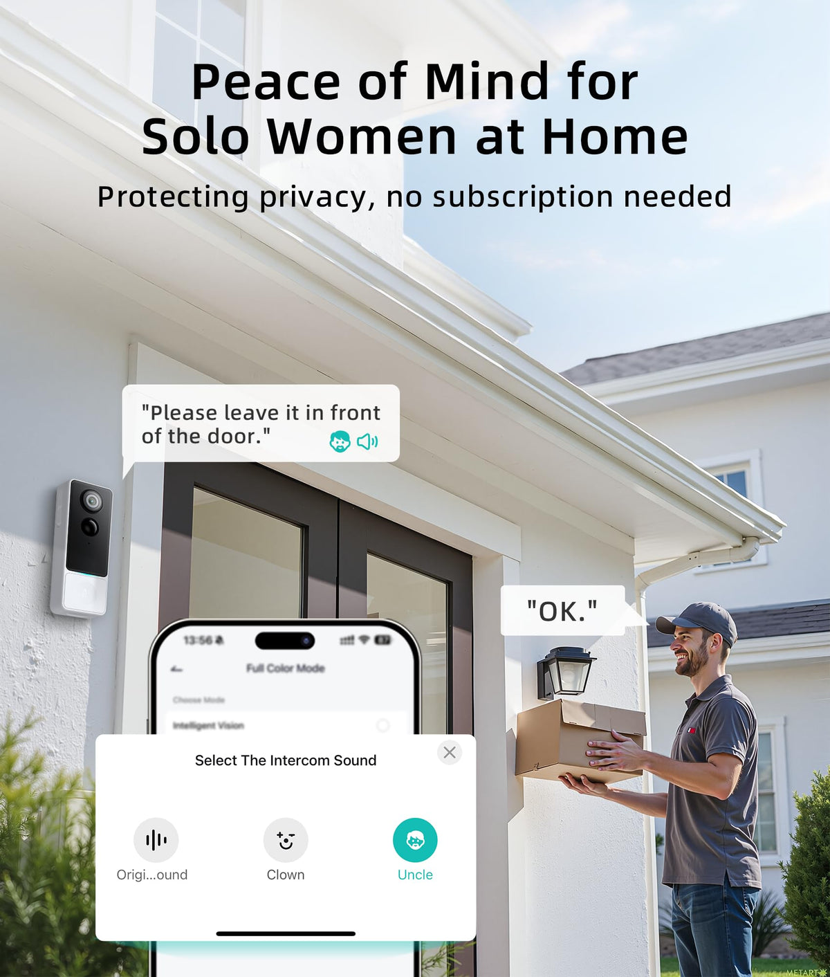 Andyssey Video Doorbell Camera Wireless 3MP HD, Free Human Motion Detection