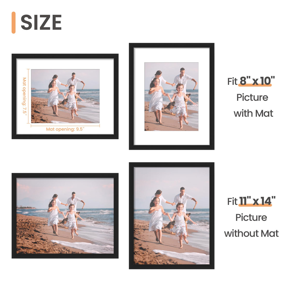 upsimples Black 11x14 Picture Frame