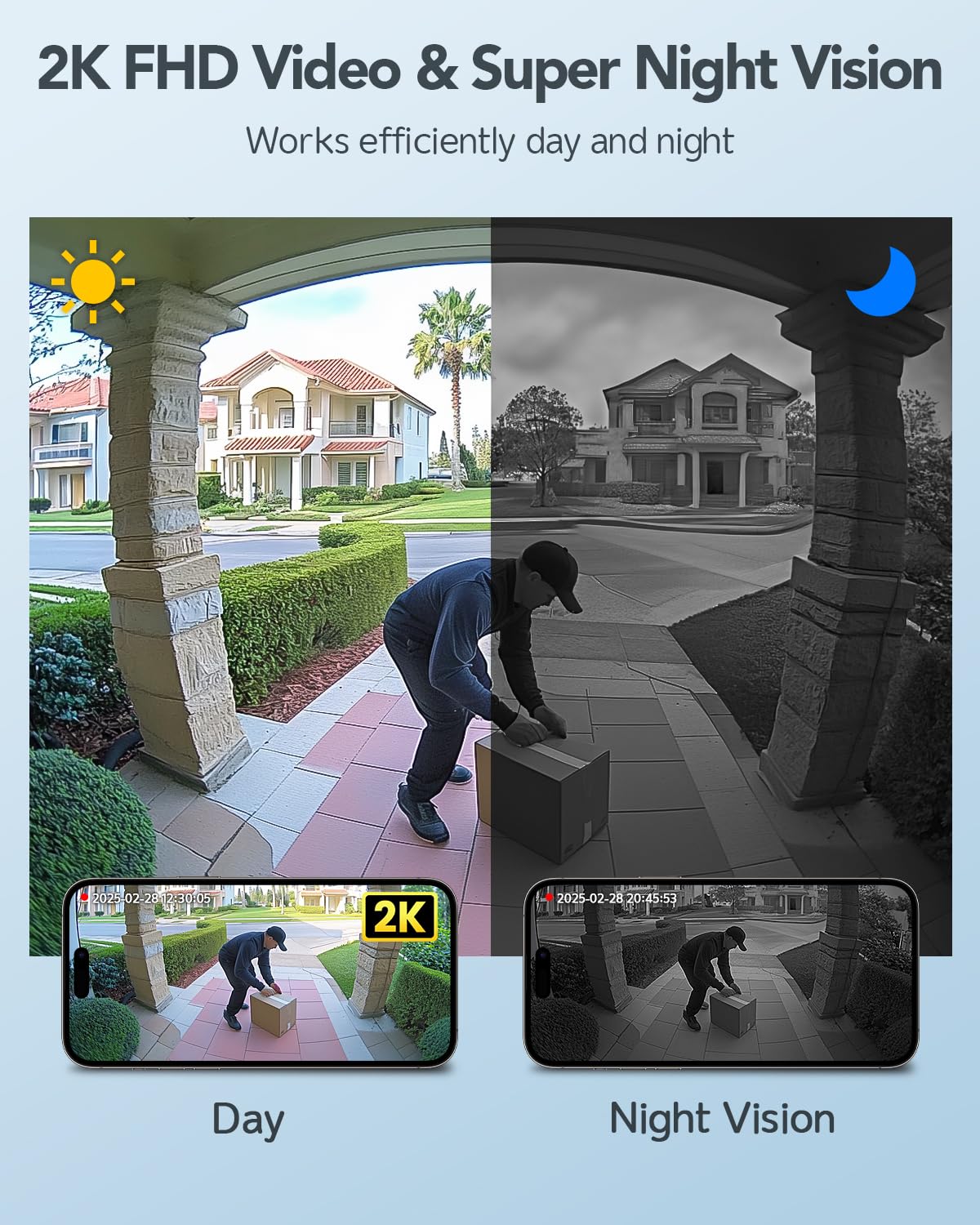 XTU 2K Video Doorbell Camera Wireless with Chime, No Monthly Fee