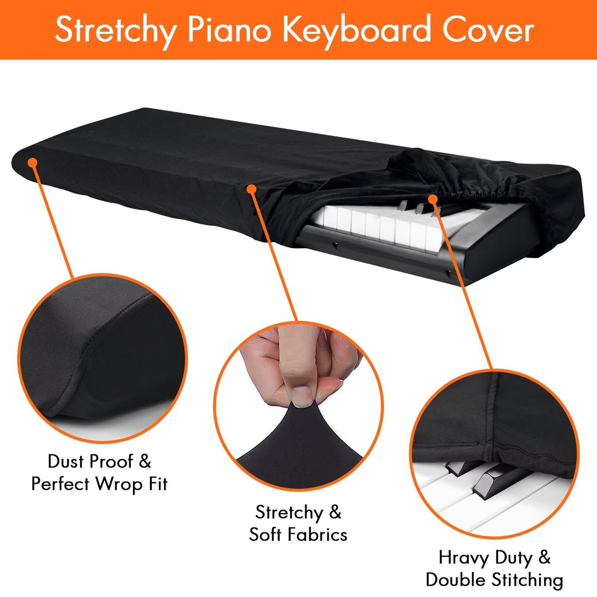 Animal-Gifts Stretchy 88 Key Piano Cover