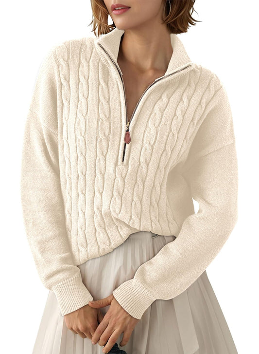 Dokotoo White Womens Early Fall Sweaters for Women 2026 Old Money Knit Tops
