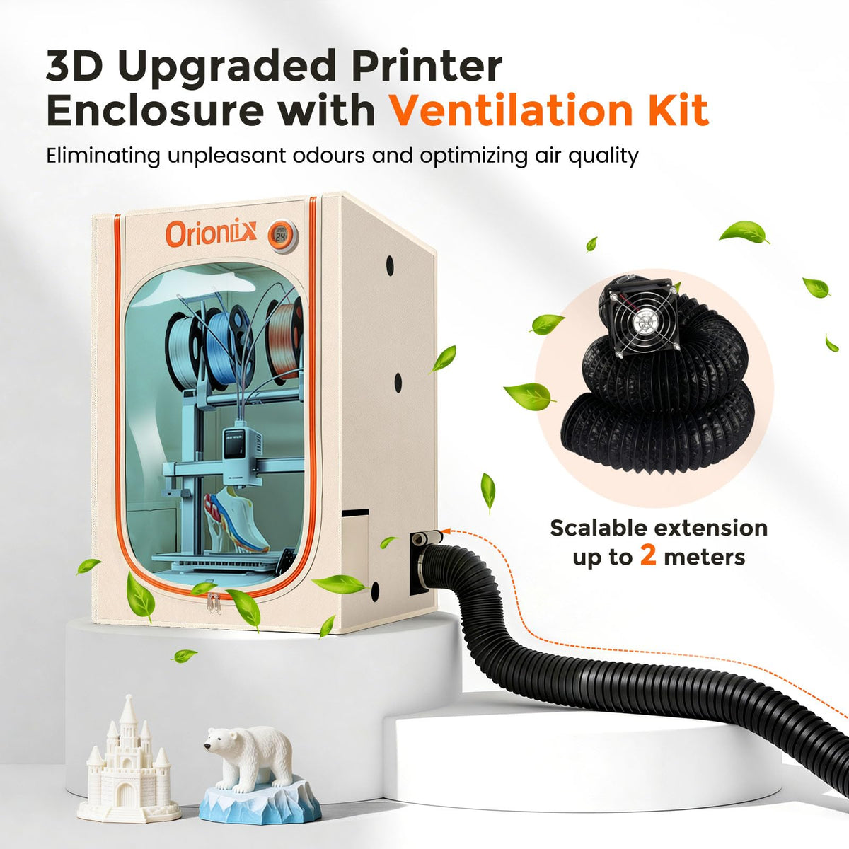3D Printer Tent Enclosure for Anycubic Kobra X, Upgraded Large Cover with Ventilation & LED Light - Dustproof, Waterproof, Fireproof, Sound Dampening & Temperature Retaining, 19.7x26.8x28.3in