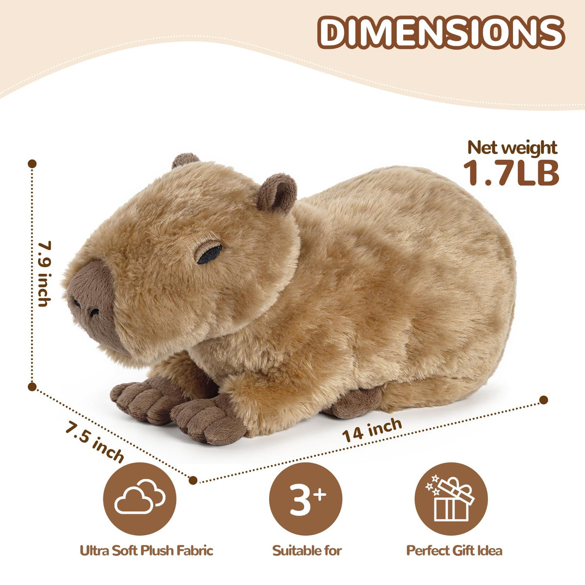 Capybara Stuffed Animals, Microwavable Stuffed Animal Adorable Fluffy Capybara Plush for Warmth Comfort, Heatable Coolable Lavender Scent Toy, Cute Soft Plushie Gift for Kids Adult & Children Boy Girl