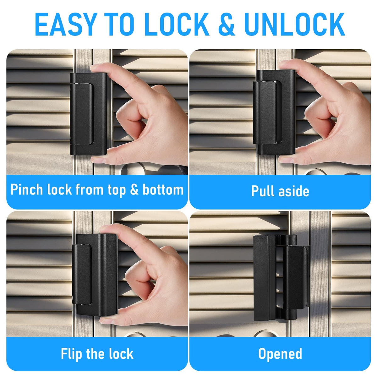 Steinwhale 3Pack Door Reinforcement Lock Home Security, Childproof Safety