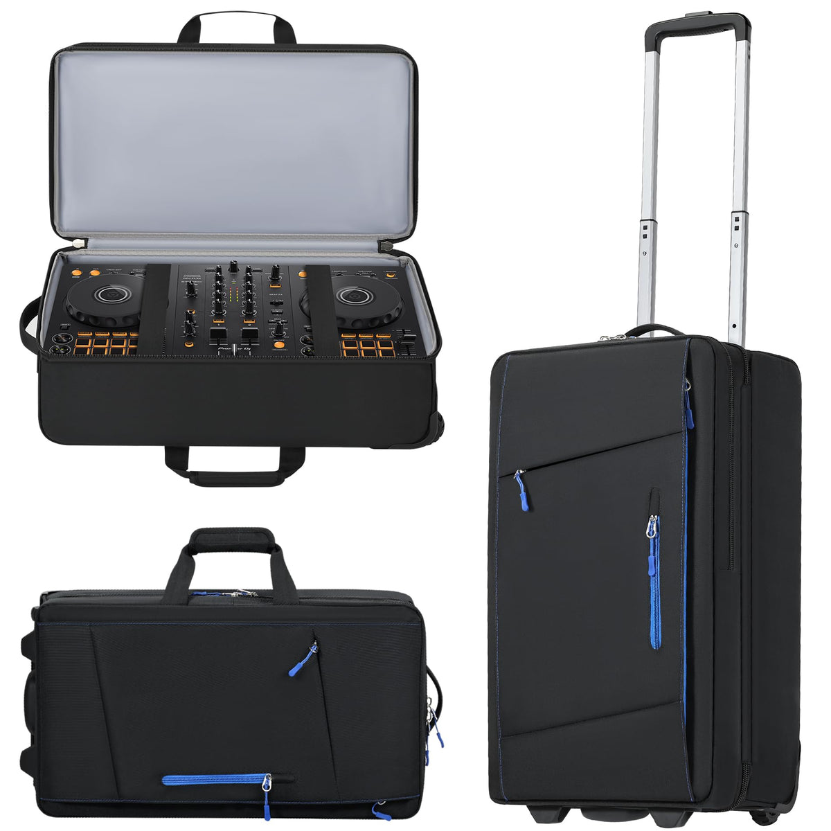 DJ Controller Case with Wheels, Rolling DJ Gig Bag for DJ, Music Producers