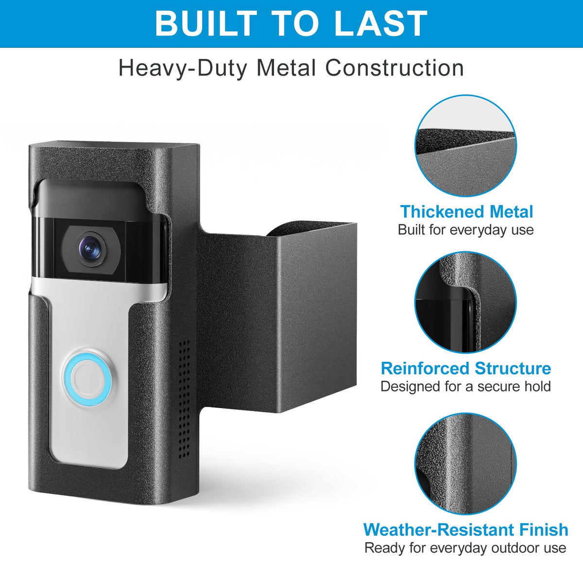 Homalor Ring Doorbell Mount, Anti-Theft, No Drill, Renter Friendly