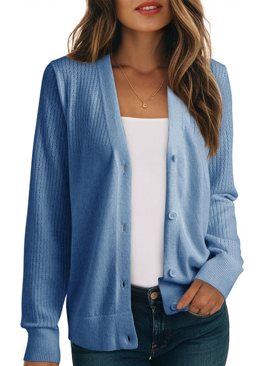 Dokotoo Women's Sweaters Wool Blend Knit Teacher Outfits for Women Blue XL
