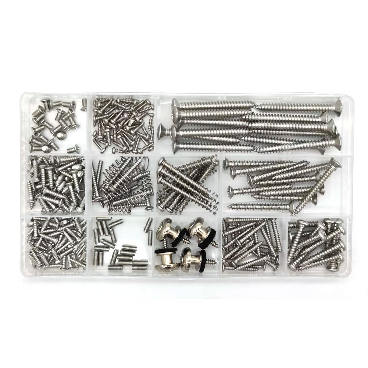 Vencetmat Guitar Screws Kit 304 Stainless Steel Luthier Parts-kit for Tele/Strat/SQ,Switch,Tuner,Machine Head, Neck Plate,Pickguard,Guitar Strap End Pins,Pickup,Bridge,Guitar DIY Kit(Metric, Chrome)