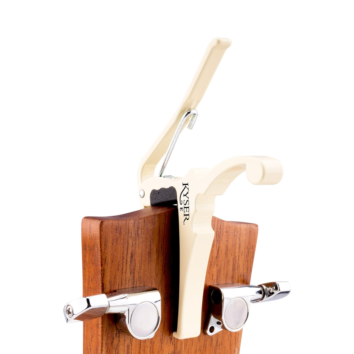 Kyser Musical Products Fender X Quick-Change Electric Guitar Capo, KGEFOWA, Olympic White - For Electric Guitars, Collaboration with Fender, Made in USA, Quality, Strong, Lightweight, Quick