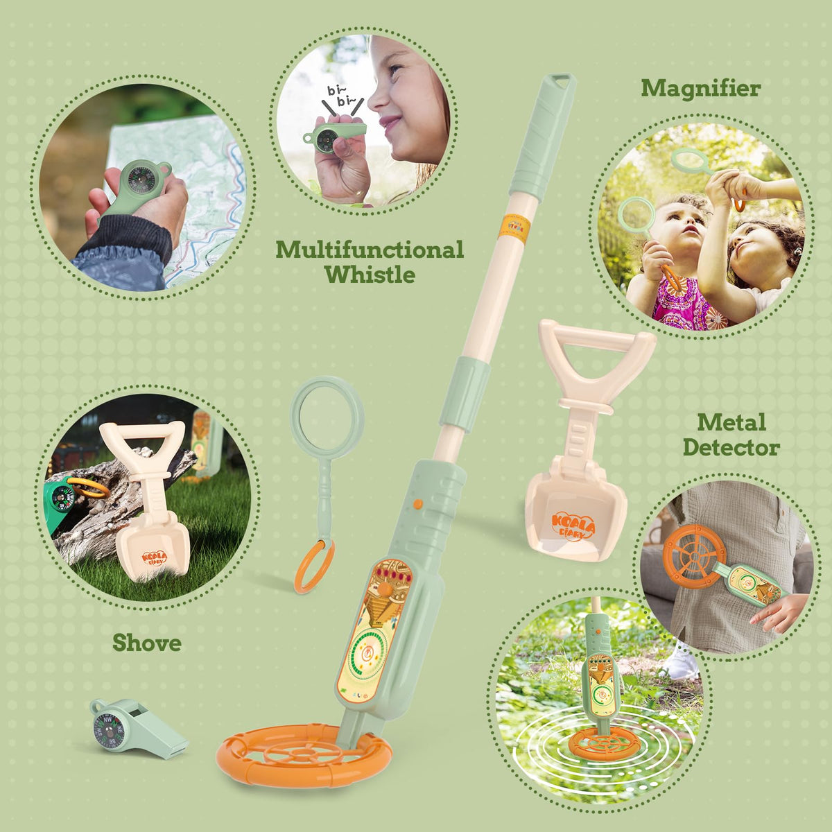 KOALA DIARY Children's Metal Detector kit-Outdoor Explorer Kit (Ages 3+) ﻿