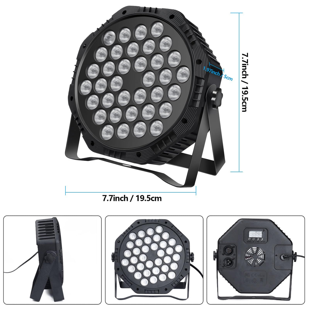36 LED Par Lights, RGB Stage Lights Par Can Light, 36W DJ Lights Stage Lighting Uplights with Sound Activated, DMX and Remote Control Uplights for Events Wedding Party (1)