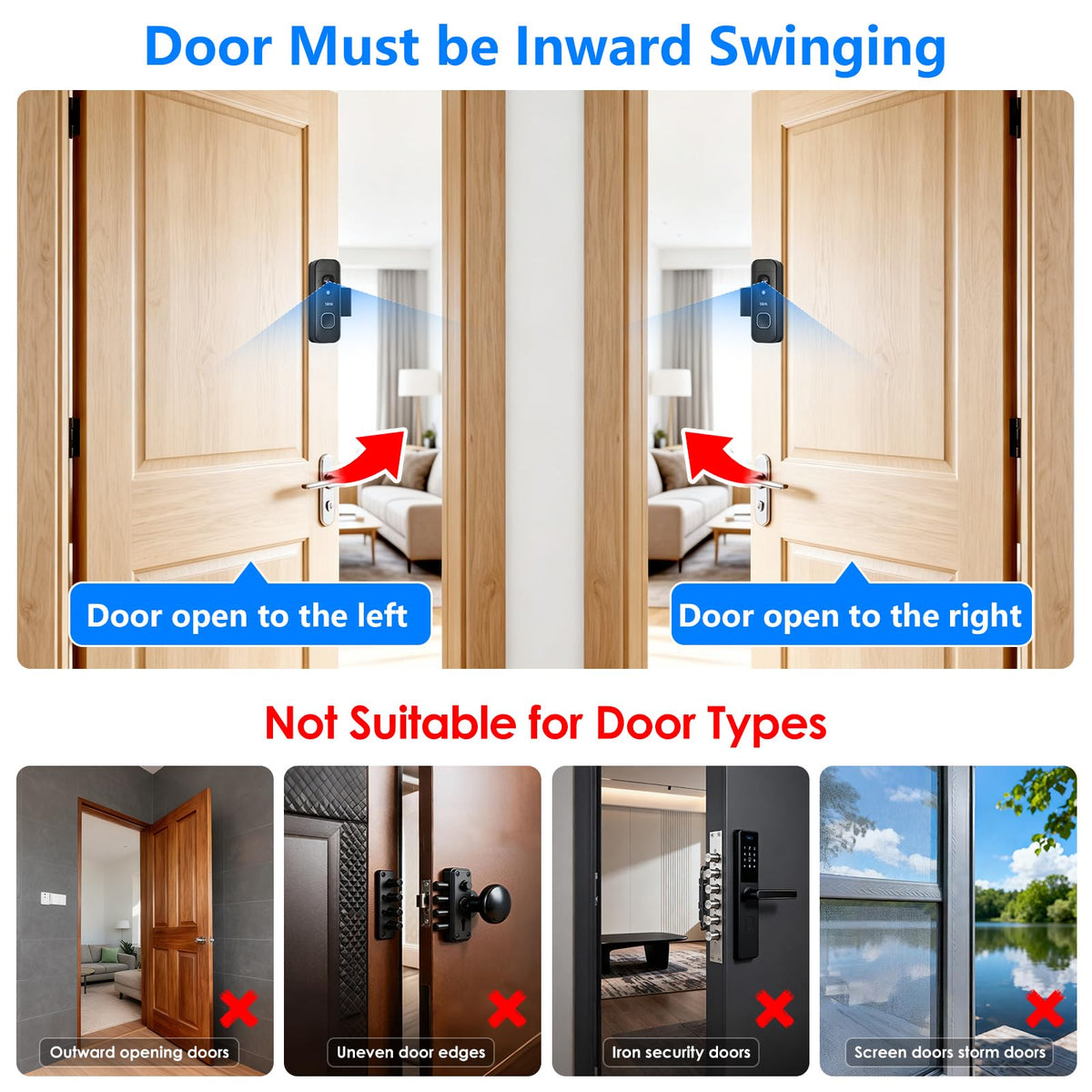 Anti-Theft Doorbell Mount for Blink Battery Doorbell 2K+, Blink Video Doorbell 1st & 2nd, Adjustable Mounting Bracket Holder Accessories, No Drill Door Bell Mount for Rentals, Apartment Door Security