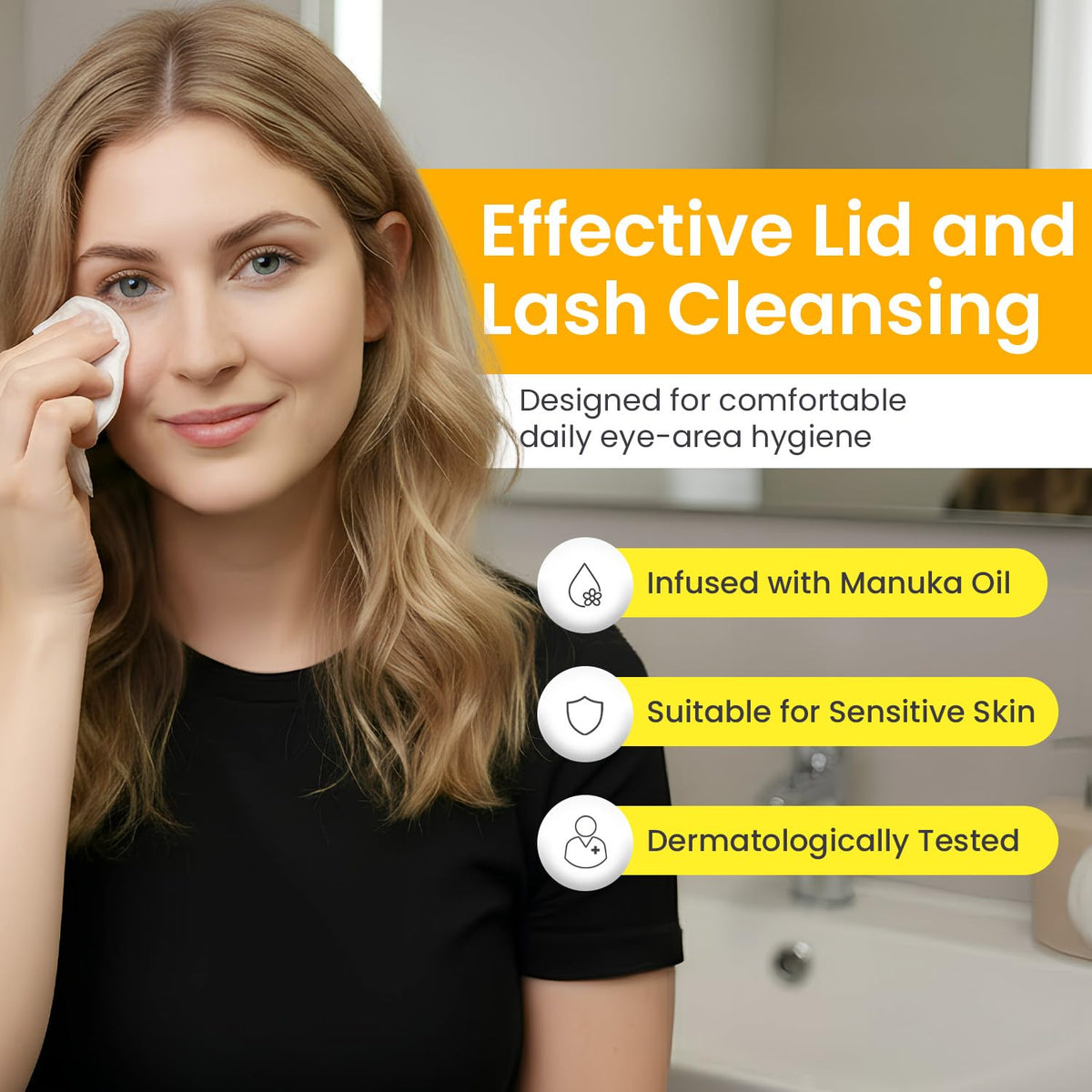 OPTASE Manuka Oil Eyelid Wipes, 30 Count – Eyelid Cleansing Wipes with Natural Manuka Oil – Preservative-Free Formula for Daily Hygiene and Eye Lid Comfort - Doctor Recommended Eye Lid Cleaning