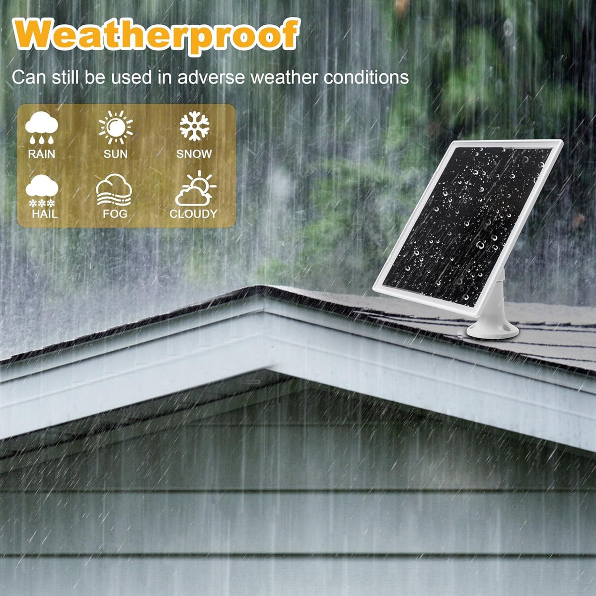 Solar Panel Charger for Ri ng doorbell Camera, Compatible with Ring Video Doorbell 3/3+/4, Battery Video Doorbell Plus, Not for Ring Video Doorbell 2, Waterproof, 5W Fast Charging (1Pack)