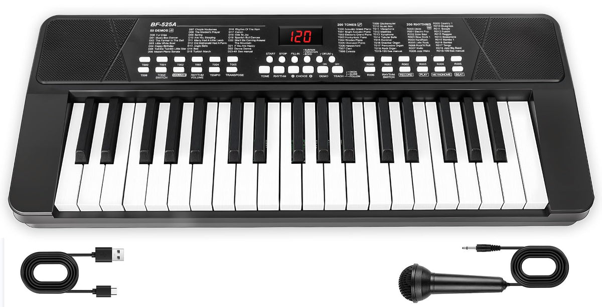 37 Keys Piano Keyboard for Beginners with Mic LED Screen 1200mAh Battery