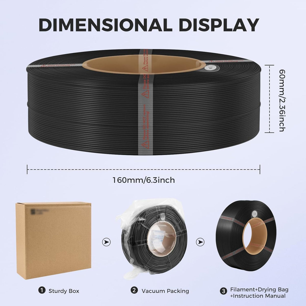 COMTREE Bamboo PETG Basic Refill Filament 1.75mm 1 KG (2.2lbs) with RFID for Bambu Lab A1/X1/P1 Series 3D Printers,Strong Toughness,Outdoor Use,3D Printing Filament,No Spool, +/- 0.03mm (White 30106)